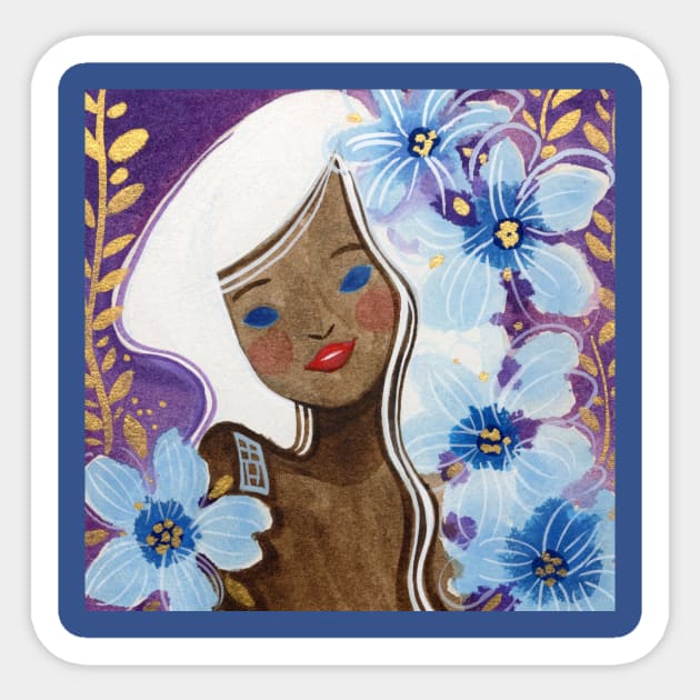 Blue Flowers Sticker by Alina Chau